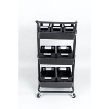3 Tier Home Storage Metal Kitchen black color Trolley Cart